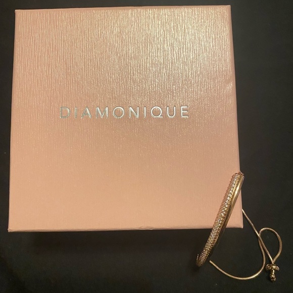 NEW - Diamonique x Kathy Levine Milano Pave Bolo Bracelet, Sterling Silver. Rose - Picture 4 of 5